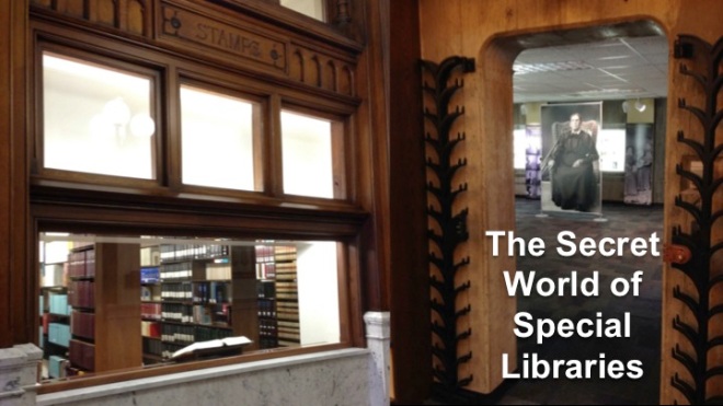 The Title Slide of "The Secret World of Special Libraries"