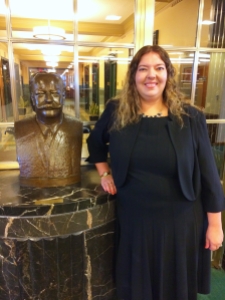 Erin Waltz and the bust of President William Howard Taft